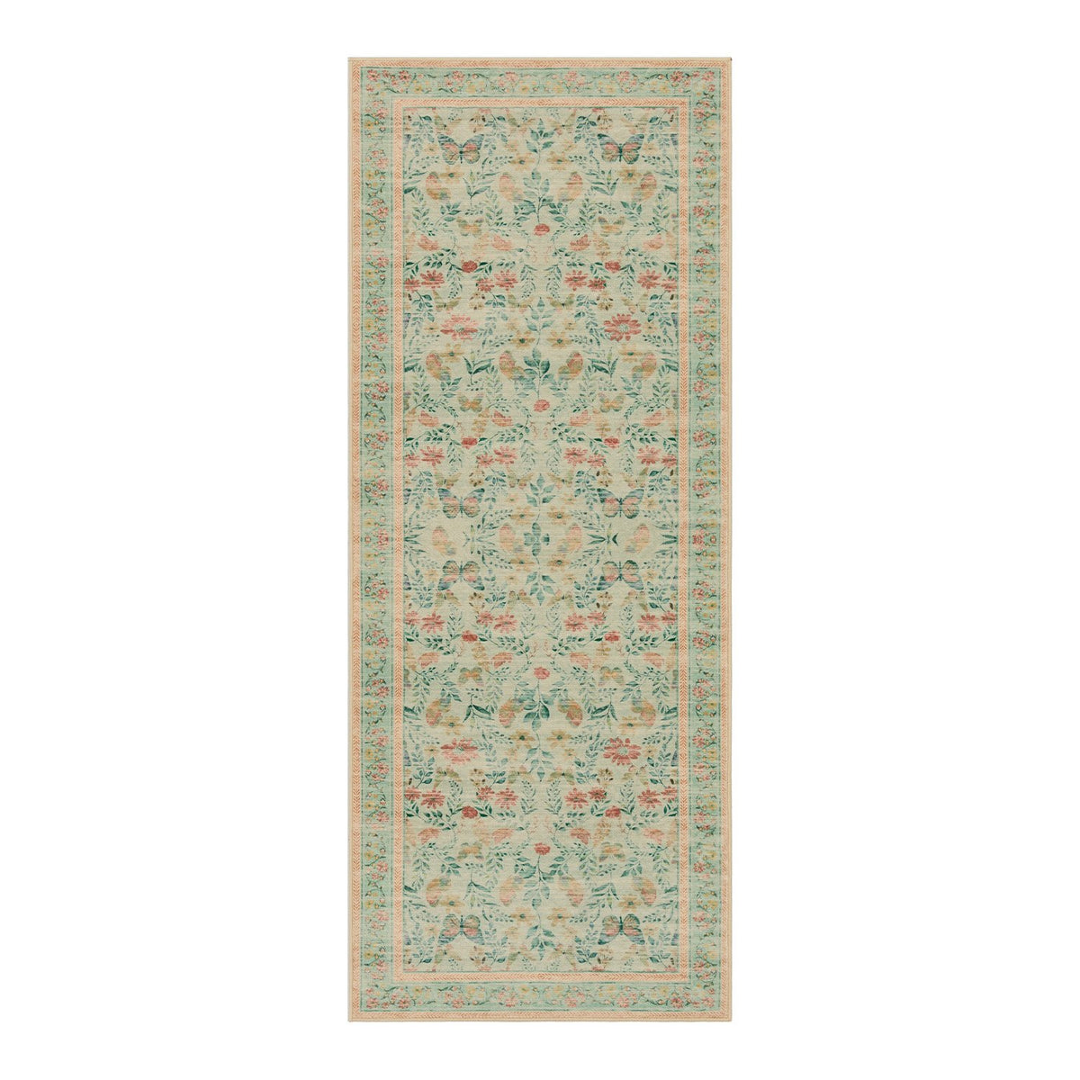 Leaf and Butterfly Dance-Mint Green(2'x5)