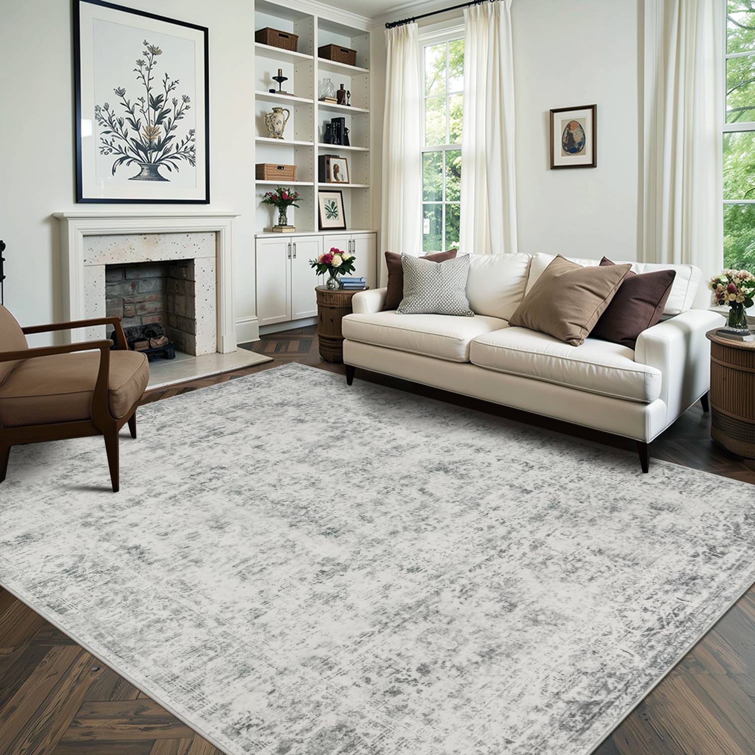 Stars-LightGrey(6'x9')