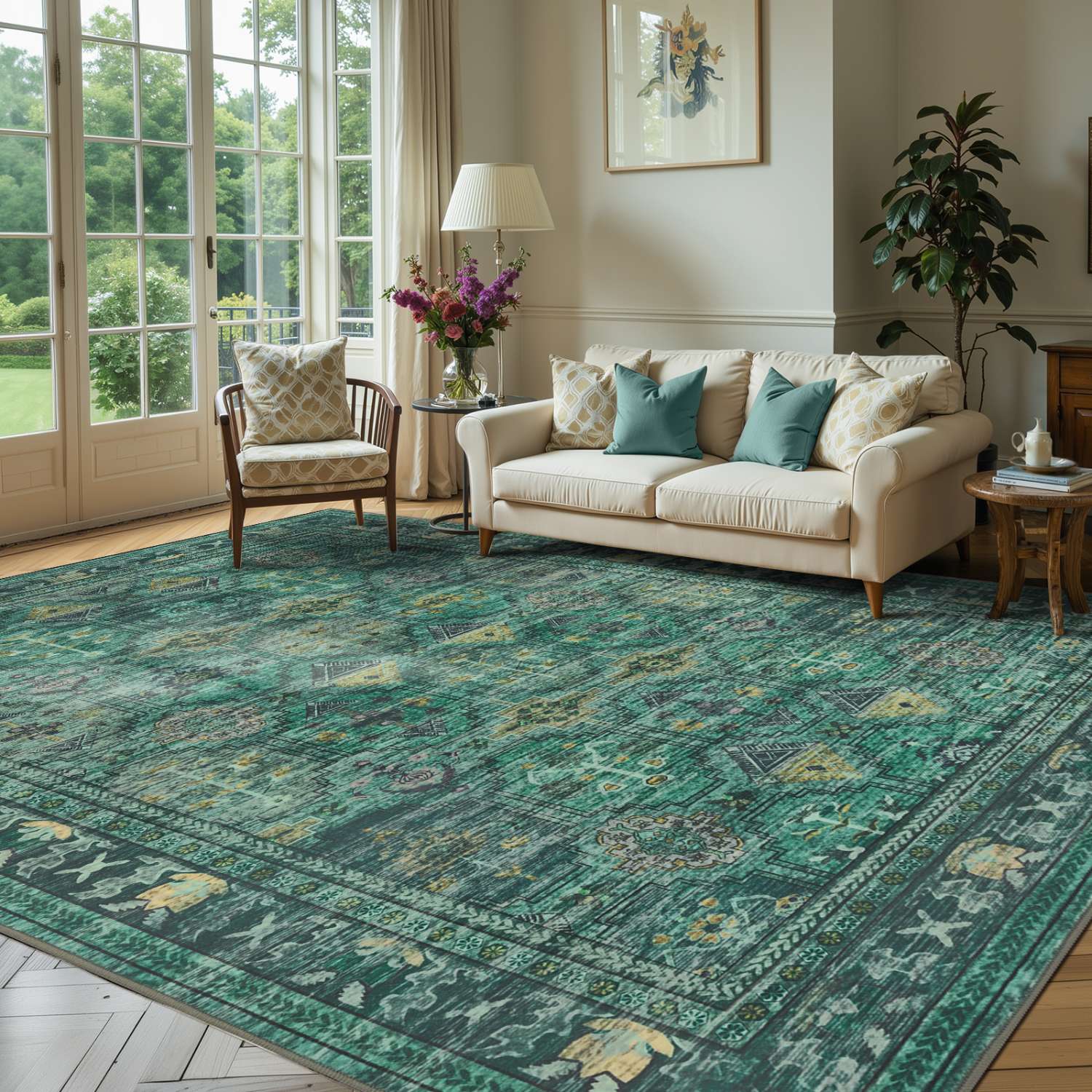 Diamond Branches-Teal(8'x10')