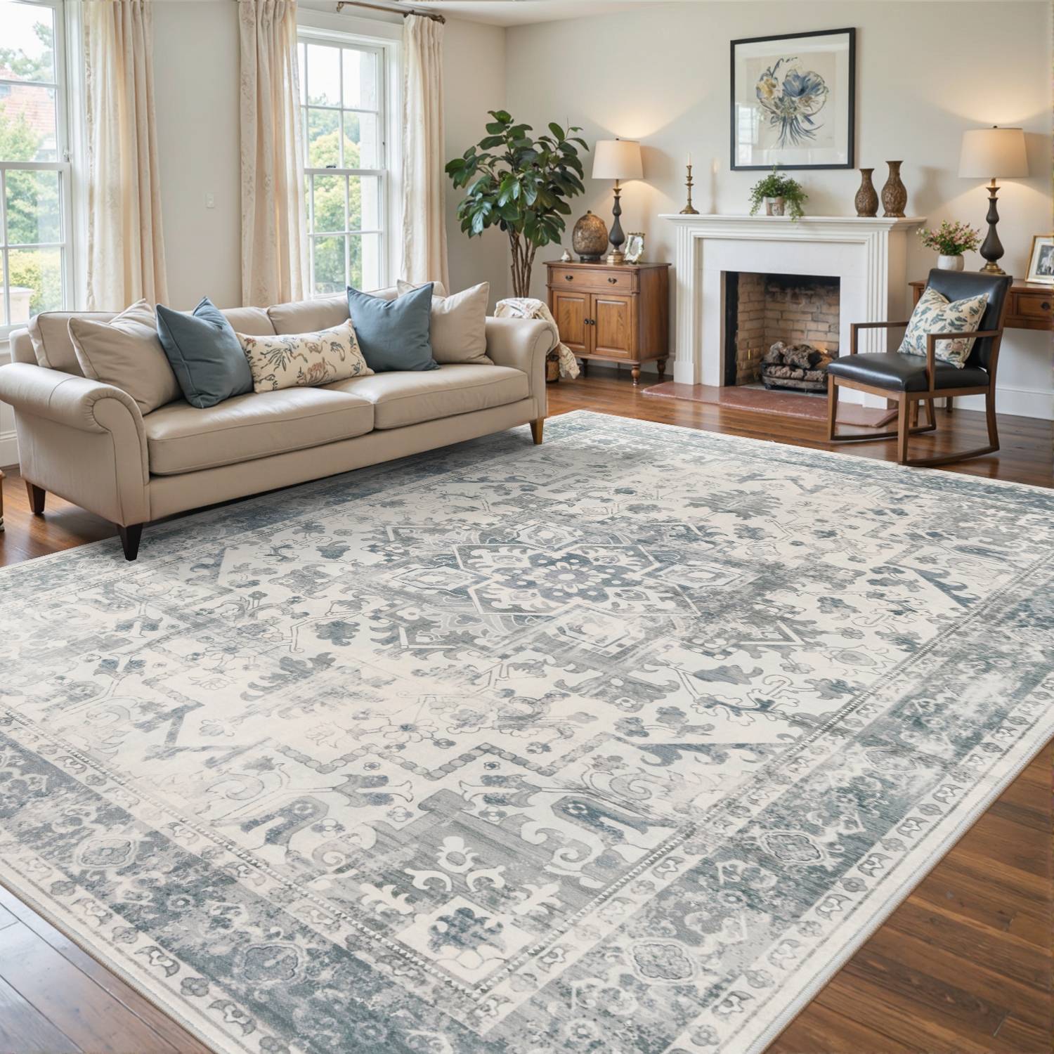 City Shadows-Blue&Grey(8'x10')